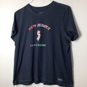 Life Is Good Black women xl Tshirt New Jersey